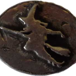 Witch on Broom pocket stone