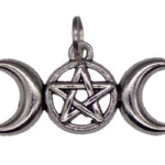 1 1/8 Triple Moon Pentagram amulet