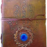 5 in. x 7 in. Evil Eye Stone Embossed leather w/ cord
