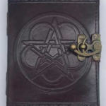 Pentagram leather blank book w/ latch
