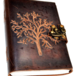 Tree leather blank book w/ latch