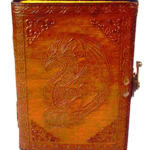 Dragon Journal aged looking paper leather w/ latch