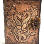 Double Dragon aged looking paper leather w/ latch