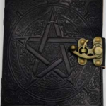 5 in. x 7 in. Black Pentagram leather w/ latch