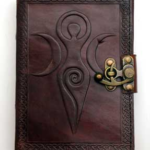Maiden Mother Moon leather blank book w/ latch