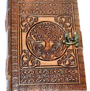 5 in. x 7 in. Tree of Life Embossed leather w/latch