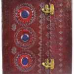 10 in. x 13 in. Stone leather blank book w/ latch