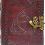 Triquetra leather blank book w/ latch