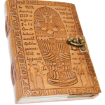 5 in. x 7 in. Egyptian Embossed leather w/ latch