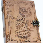 5 in. x 7 in. Owl in Jungle leather w/ Latch