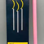 10 in. Pink chime candle 6 pack