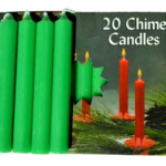 1/2 in. Emerald Green Chime candle 20 pack