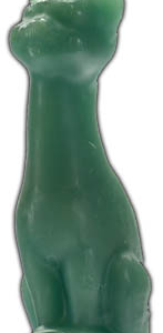 6 in.-7 in. Green Cat candle