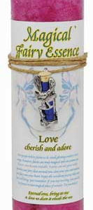 Love Pillar Candle with Fairy Dust Necklace 6 1/2 in. tall