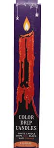(set of 2) Red, Black Orange Drip candles