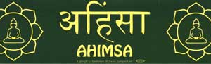 Ahimsa Lotus bumper sticker