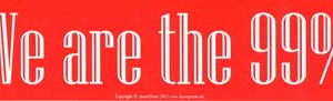 We Are the 99% bumper sticker - 11 1/2  in. by 3 in.