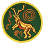 Paleo Shaman iron-on patch 3 in.