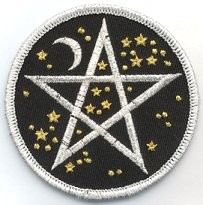 Starry Pentagram iron-on patch 3 in.
