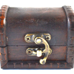 2 1/4 in. x 3 in. x 2 1/4 in. antique wood box