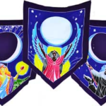 Triple Moon Goddess Prayer Flags 60 in. x  29 in.