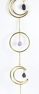 22 in.x 3 in. Triple Moon Wreath with Stones wall hanging