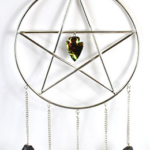 15 in.x 6 in. Pentagram with Stones wall hanging