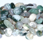 1 lb Agate, Moss tumbled chips 7-9mm