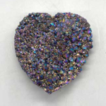 .8lb Black Rainbow druse heart