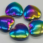 1 3/4 in. Hematite, Rainbow heart