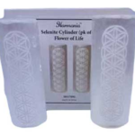 Flower of Life Selenite harmonizer (set of 2)
