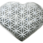 3 in. Selenite heart , Flower of Life