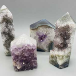 1.4-1.8lb Amethyst obelisk W Druse on front