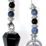 6-sided Black Obsicdian Pentagram pendulum