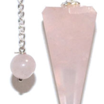6-sided Rose Quartz pendulum