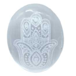 Selenite Fatima Hand palm stone