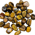 1 lb Tiger Eye, Yellow  tumbled stones