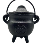 4 in. Pentagram cast iron cauldron