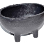 2 1/2 in. Oval cast iron cauldron/smudge pot