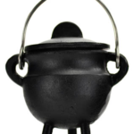 Plain cast iron cauldron  w/ lid 2 3/4 in.