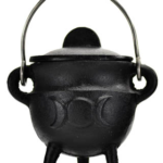 Triple Moon cast iron cauldron w/ lid 2 3/4 in.