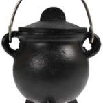 Plain cast iron cauldron  w/ lid 3 in.