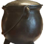 8 in. cast iron cauldron w/ lid