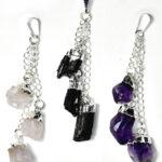 3 pc Rough pendant various stones