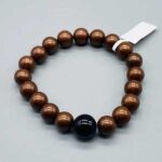 10mm Copper toned with asst stone bracelet