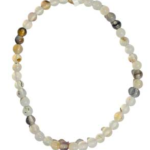 4mm Agate, White & Black bracelet