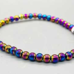 4mm Hematite, Rainbow bracelet