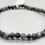 4mm Larvakite, Black bracelet