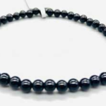 4mm Obsidian, Black bracelet