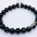 6mm Tourmaline, Black W Quartz bracelet